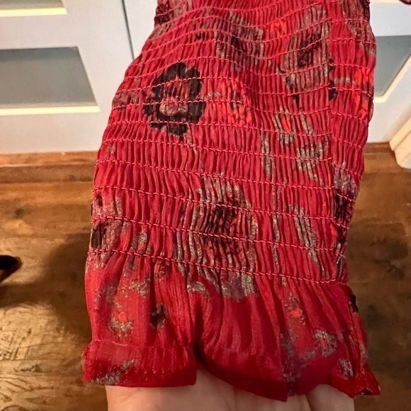 FREE PEOPLE Intimately red floral bodysuit. Size M - Picture 4 of 8